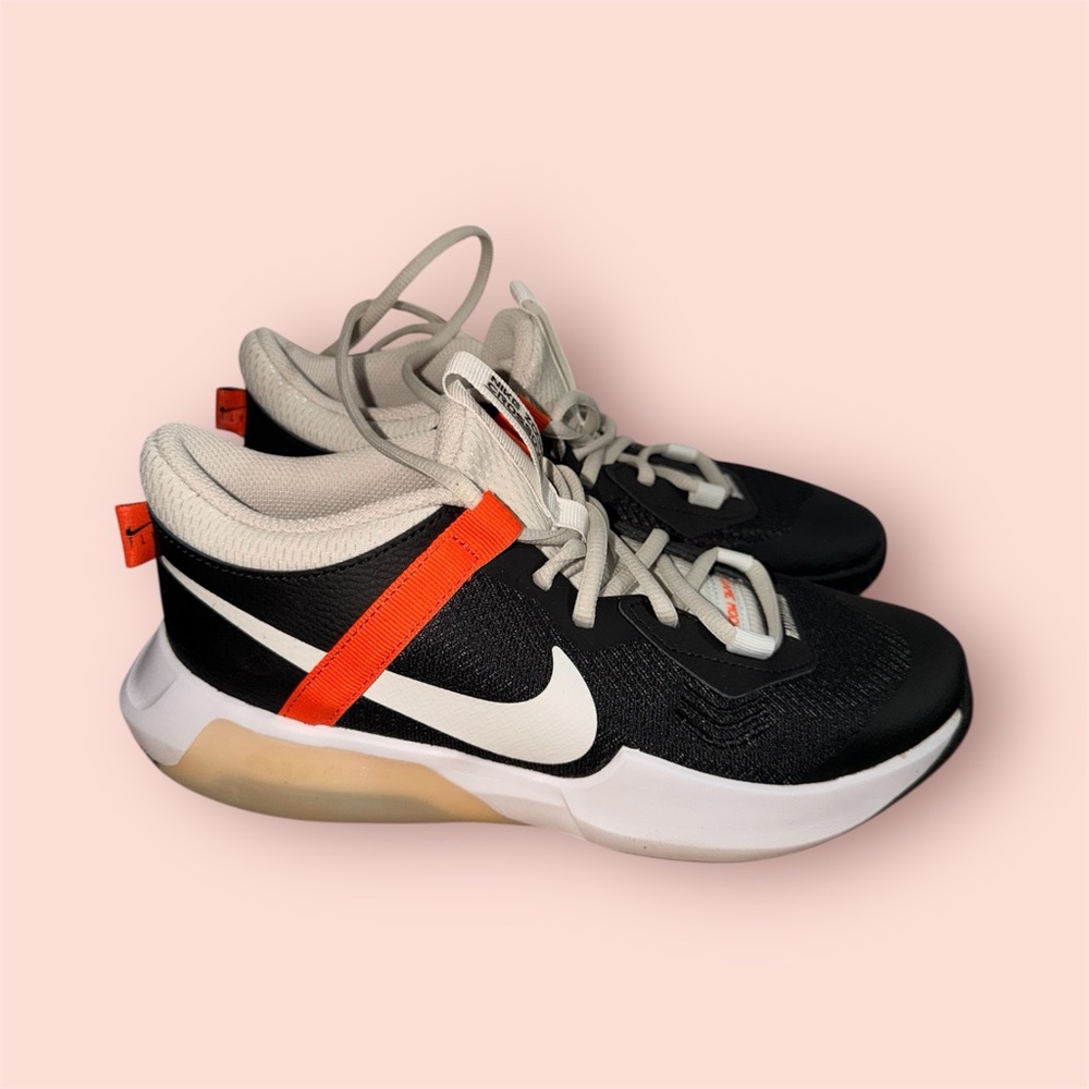 Nike Zoom Crossover Kids Black and White Sneakers with Orange Accents